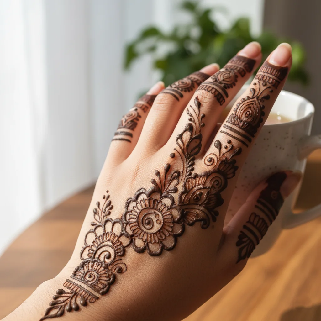 Arabic Finger Mehndi Design
