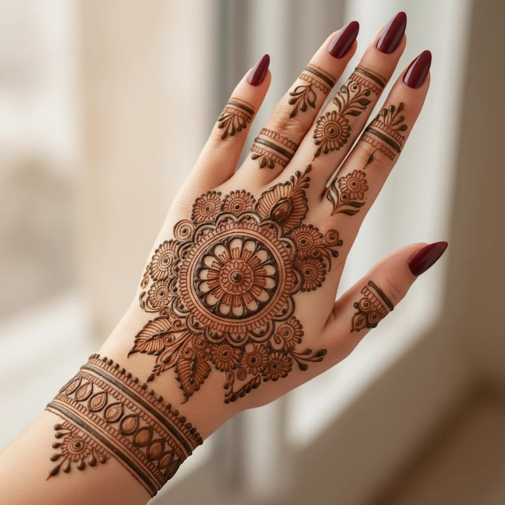 Arabic Flower Mehndi Design