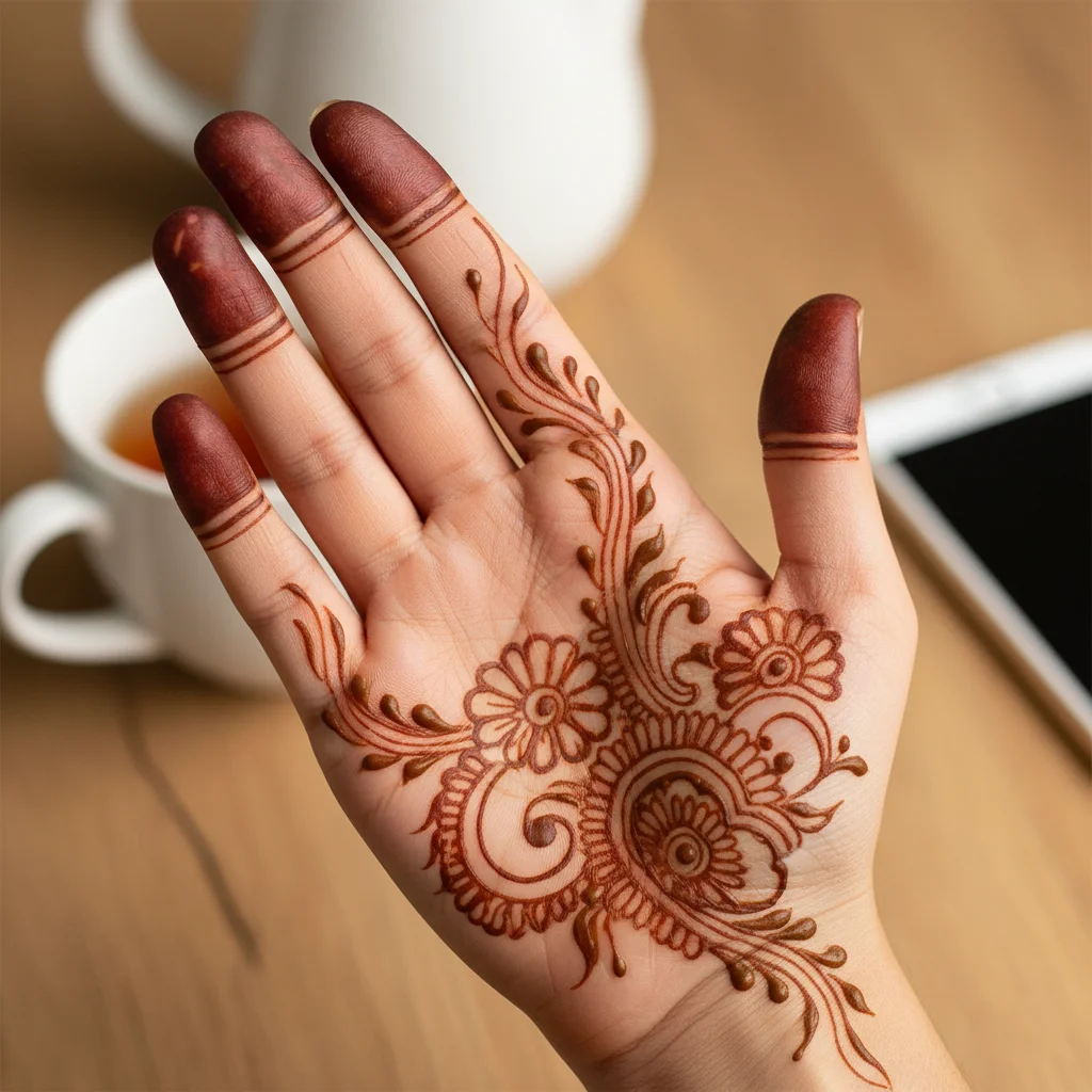 Arabic Mehndi Design Half Hand Front