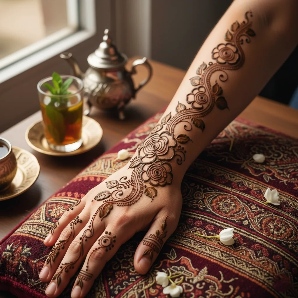 Arabic Rose Mehndi Design