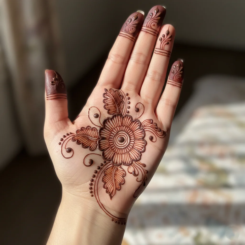 Arabic Simple Mehndi Design For Girls Front Hand