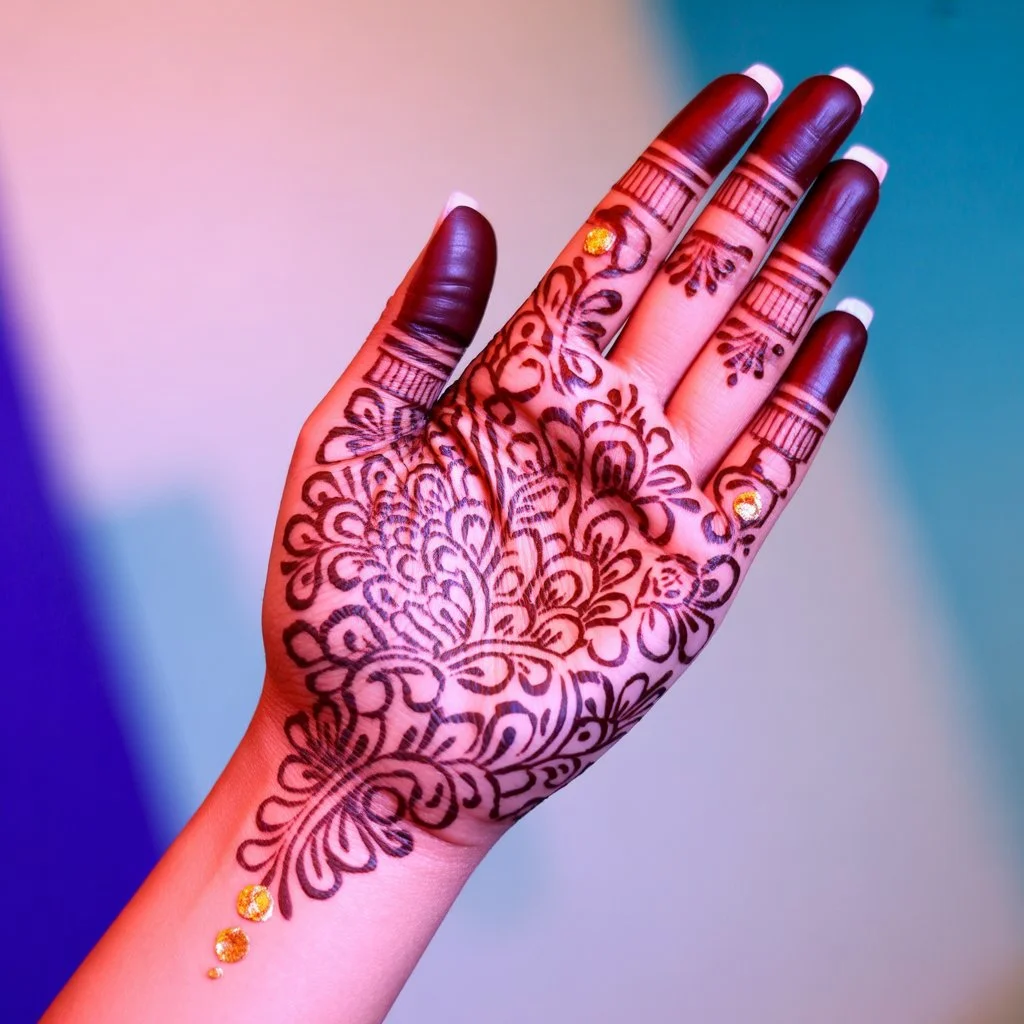 Attractive Pakistani Front Hand Mehndi Design