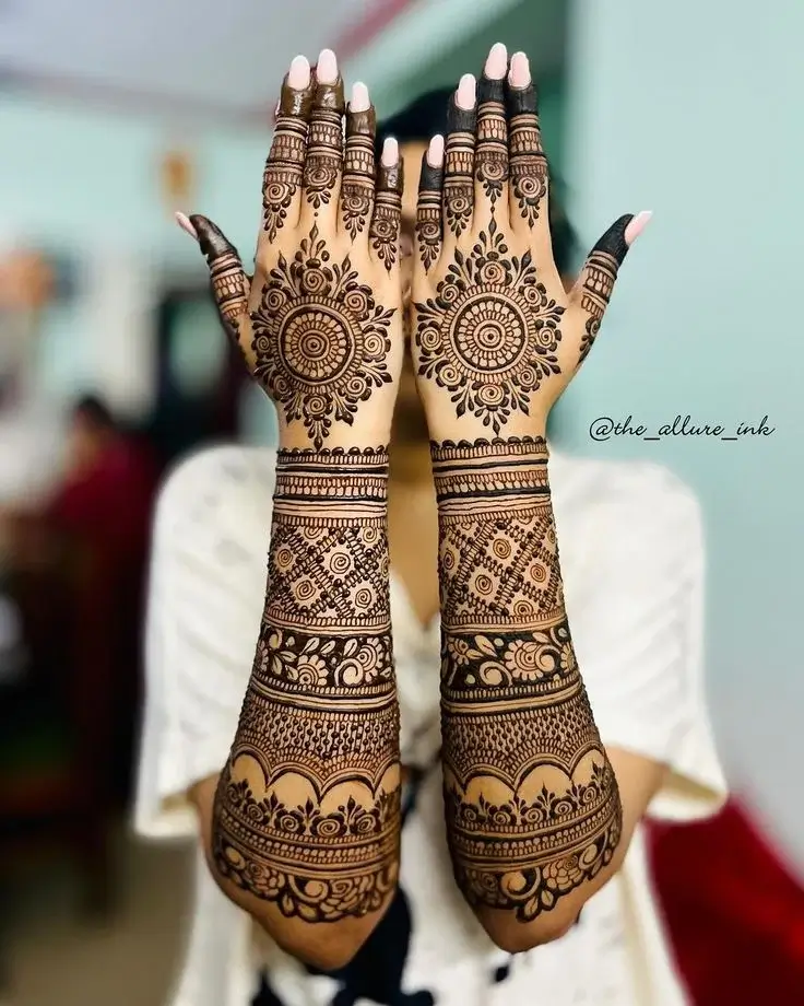 Back Full Hand Bridal Mehndi Design
