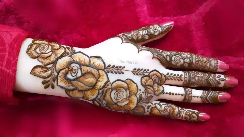 Back Hand Flower Mehndi Design