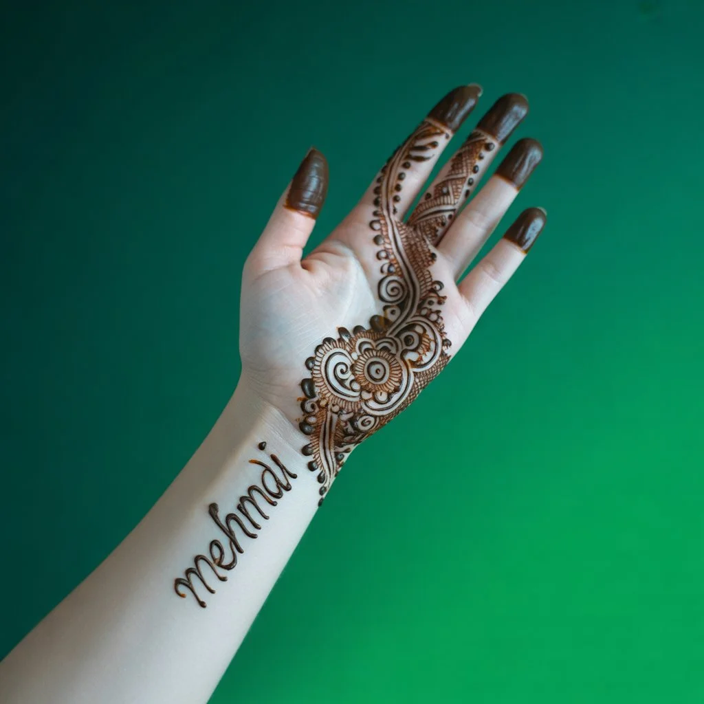 Beautiful Front Hand Simple Mehndi Design