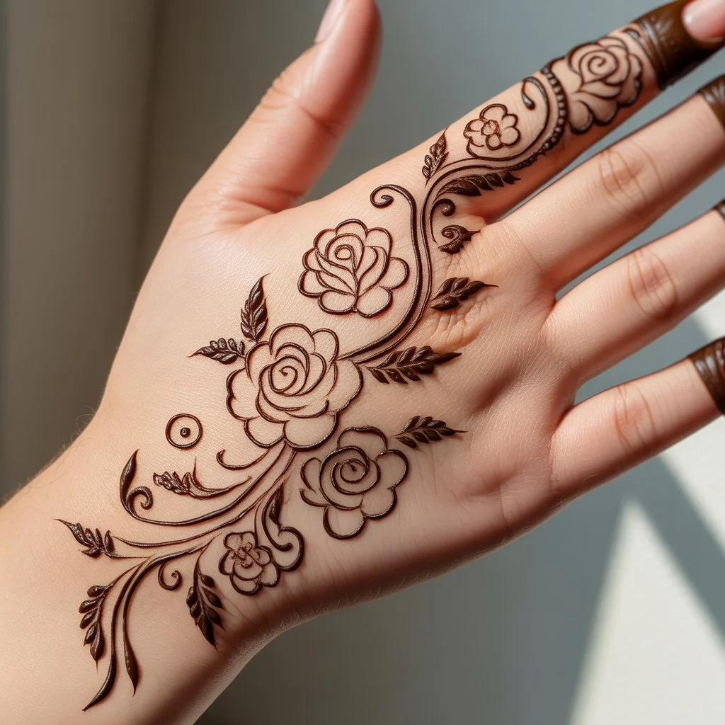 Best Mehndi Design Simple Back Hand