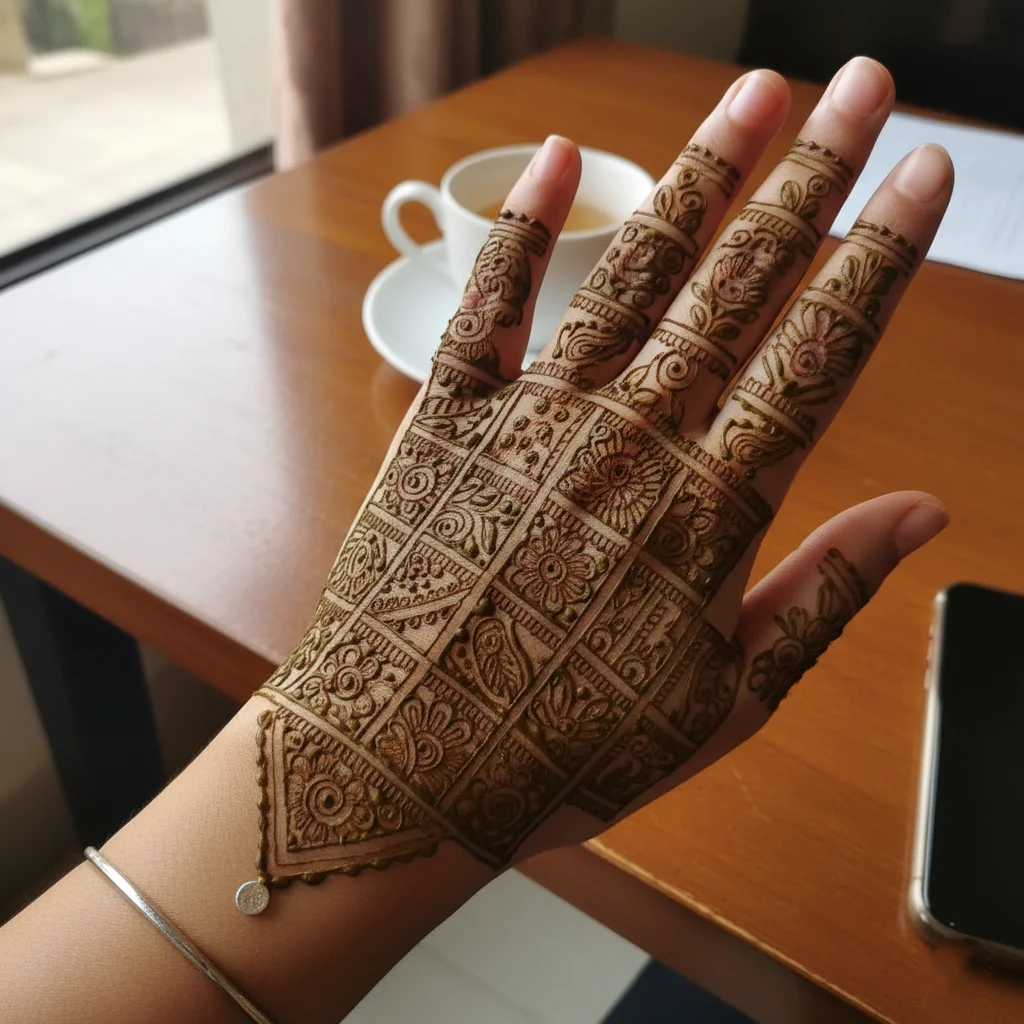 Box Mehndi Design Back Hand