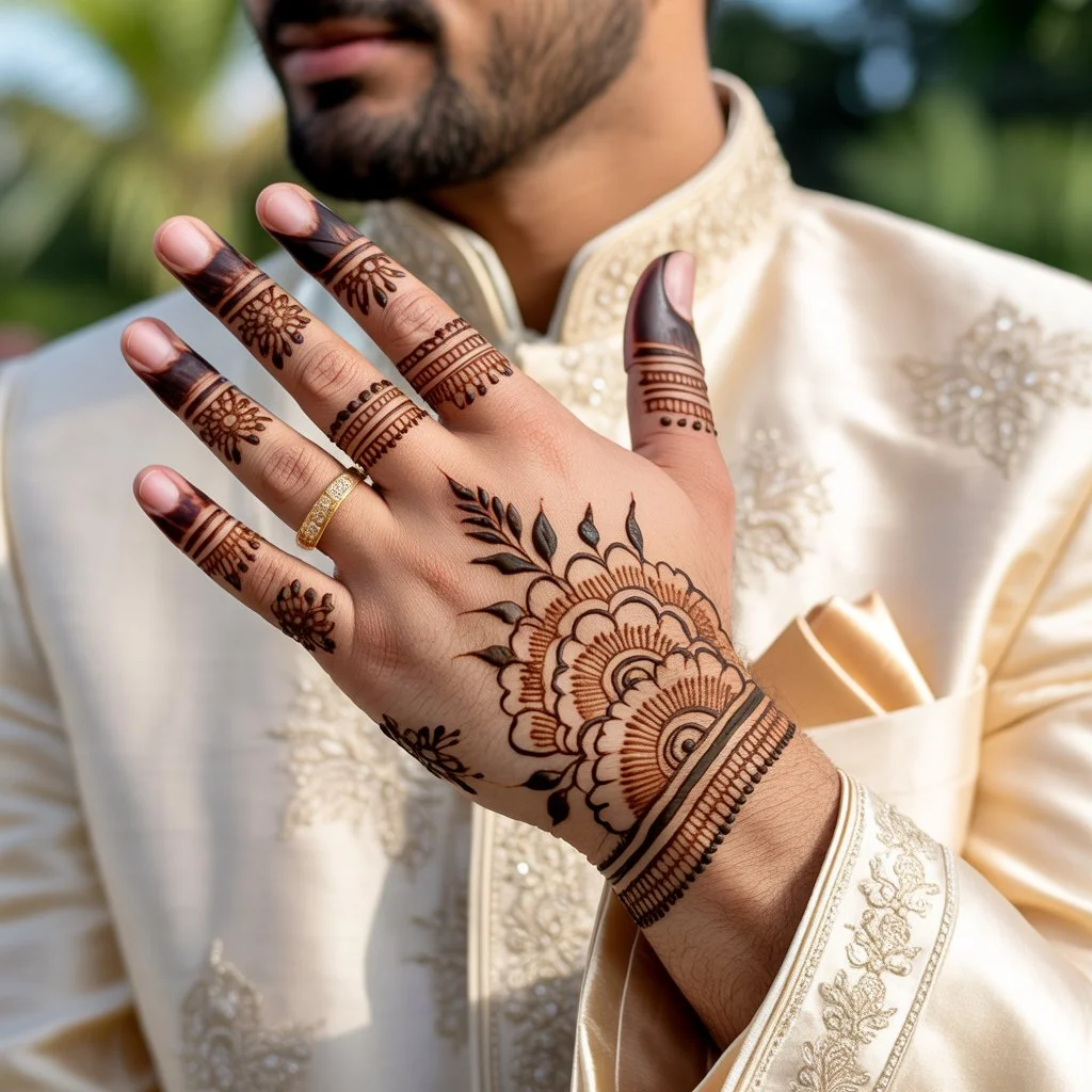 Boys Mehndi Design Back Hand