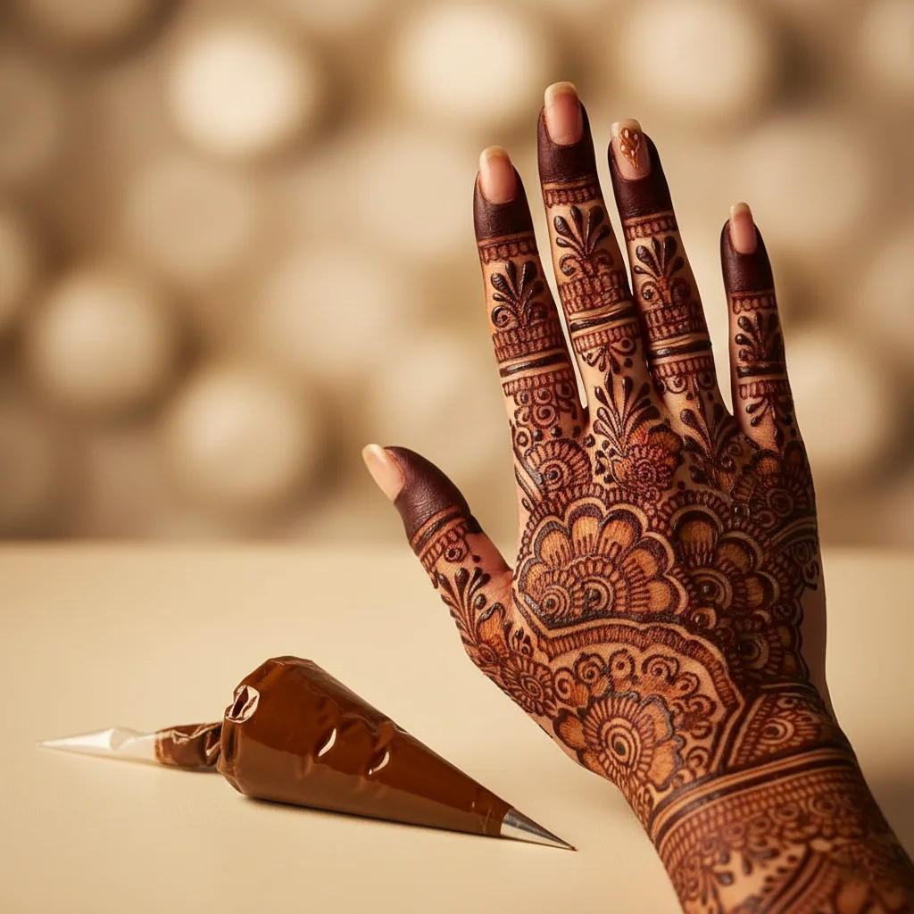 Bridal Finger-Detail Mehndi Design