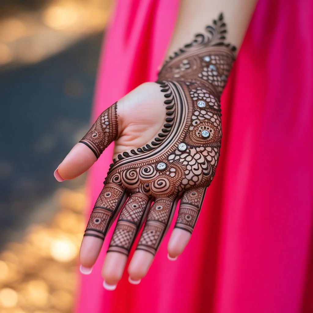 Bridal Front Hand Mehndi Design
