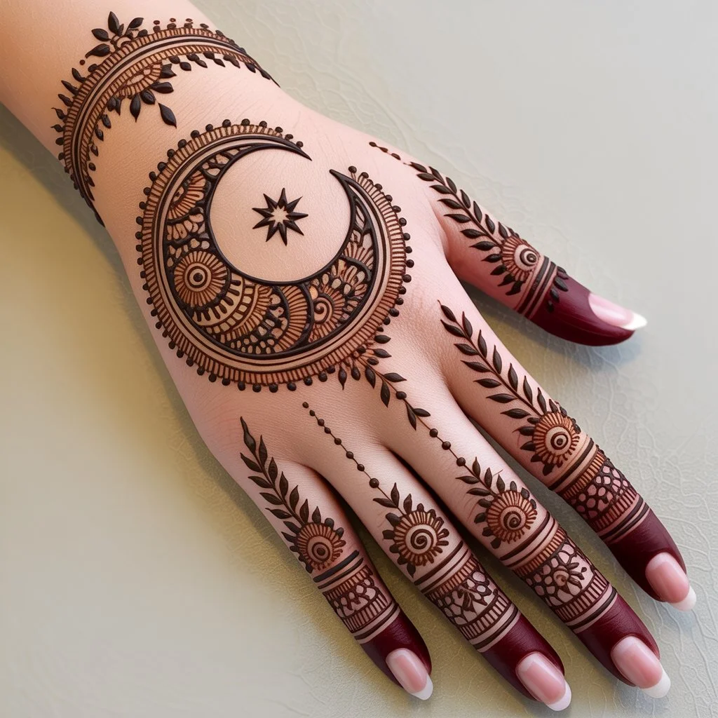 Chand Mehndi Design Back Hand