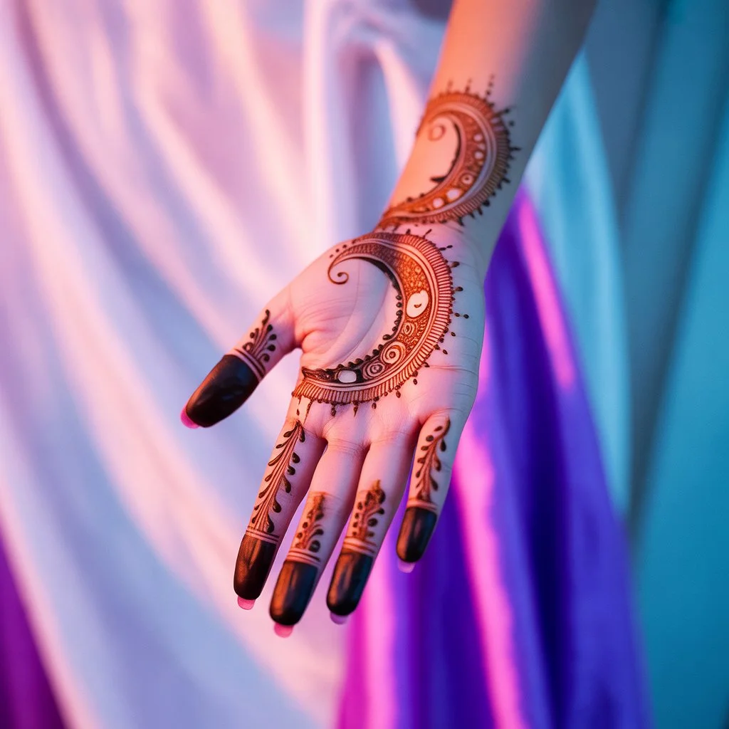 Chand Mehndi Design Front Hand