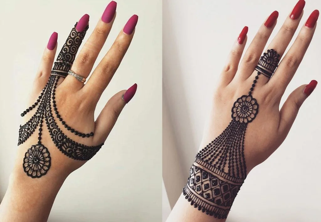 Classic Haath Phool Back Hand Mehndi Design
