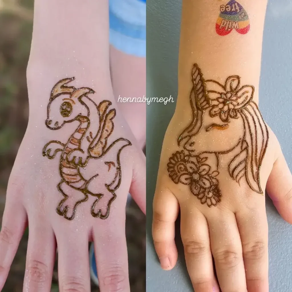 Dragons and Butterflies Henna Design