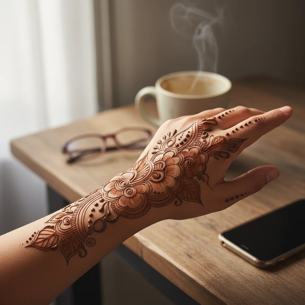 Easy Arabic Shaded Mehndi Design