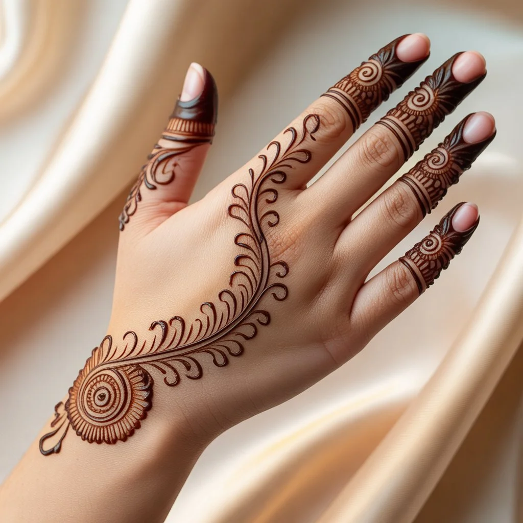 Easy Back Hand Mehndi Design