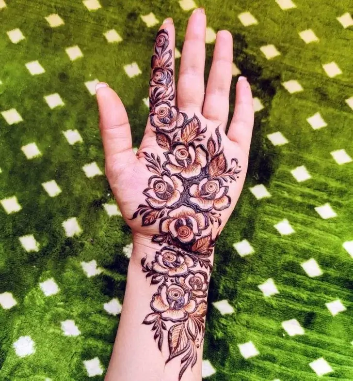 Easy Rose Arabic Mehndi