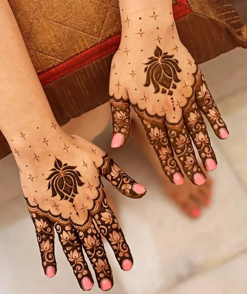 Elegant Lotus Arabic Mehndi Design