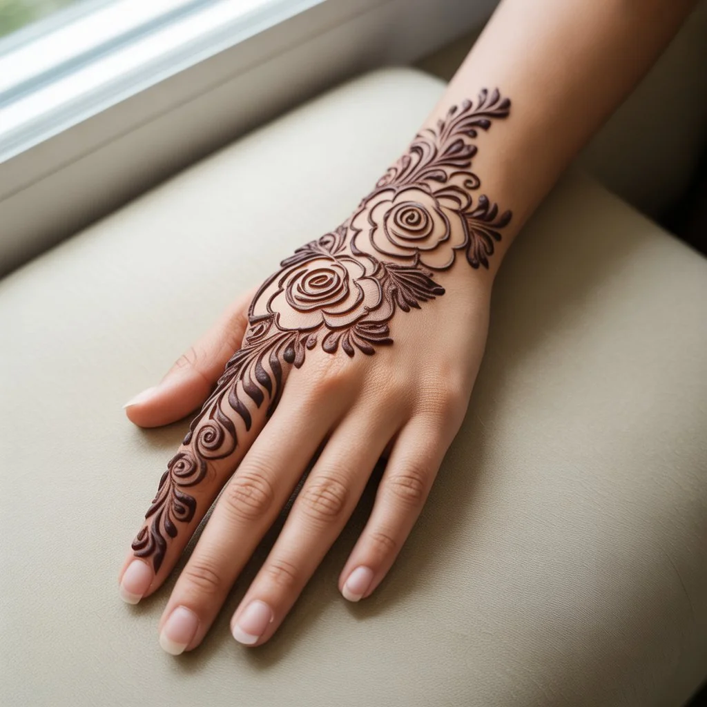 Elegant Stylish Back Hand Mehndi Design