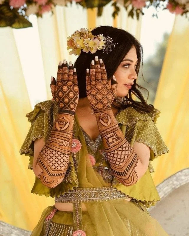 Engagement Mehndi Back Design
