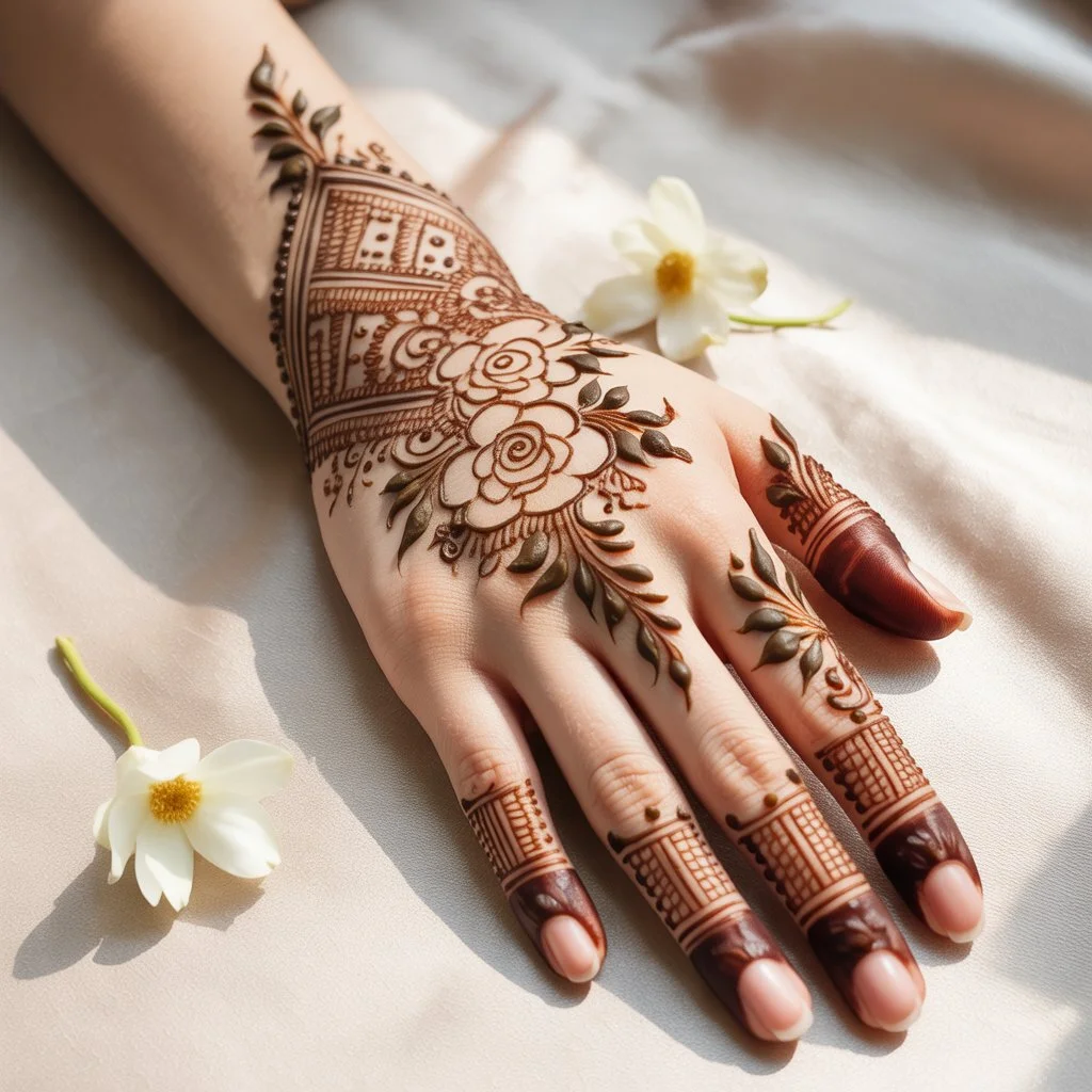 Flower Mehndi Design Back Hand