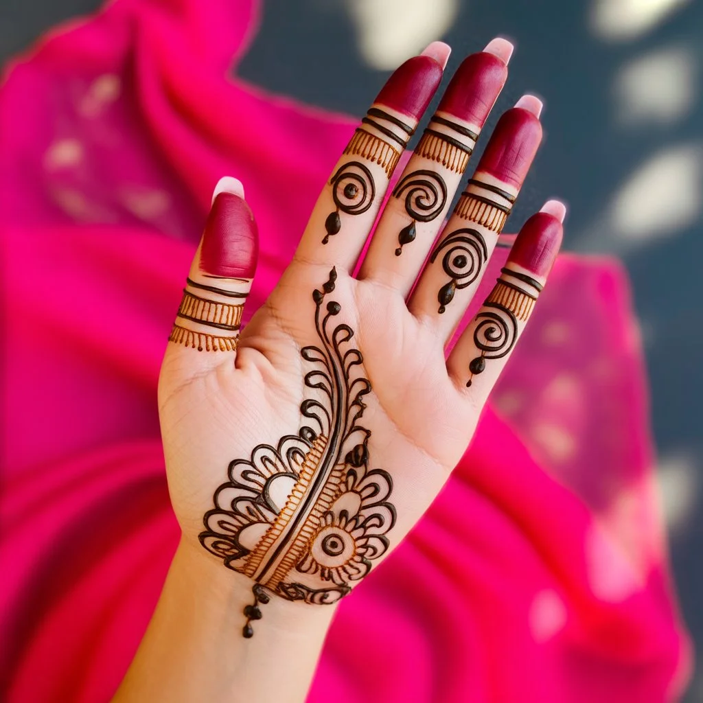 Front Hand Finger Mehndi Design