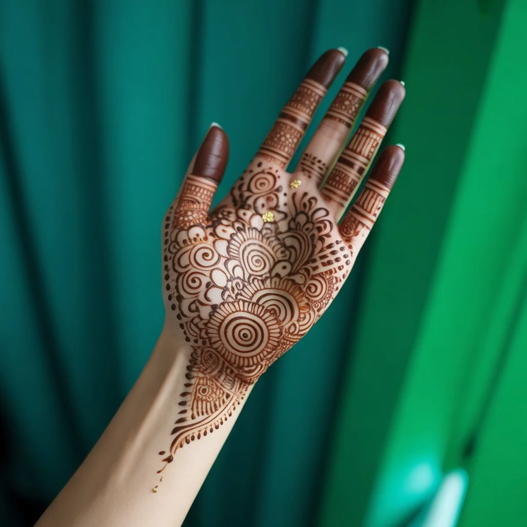 Front Hand Mehndi Design Bhari Hui