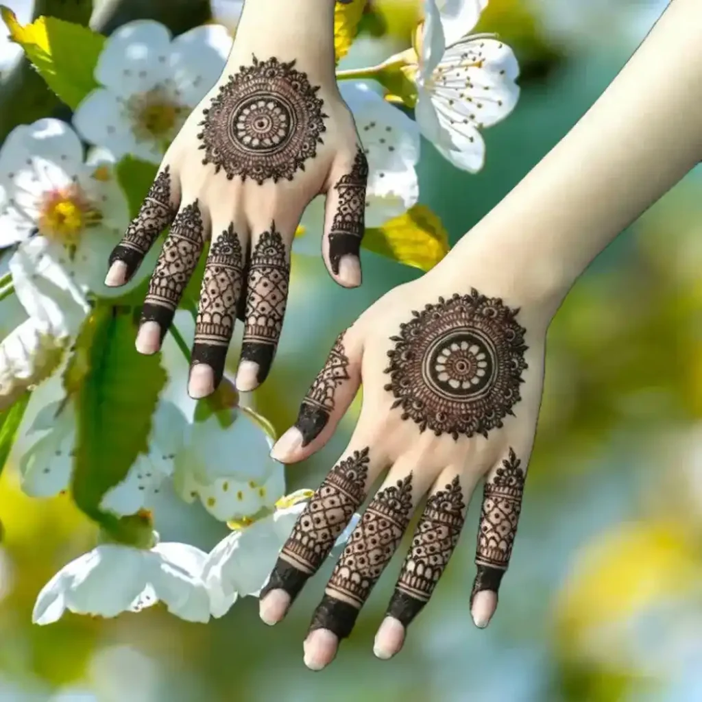 Front Hand Simple Mehndi Design Back Side