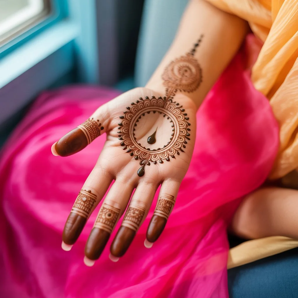 Gol Mehndi Design Front Hand