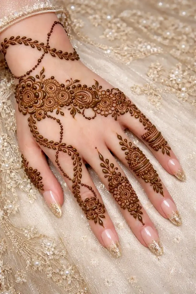 Hand-Chain Arabic Mehndi Design