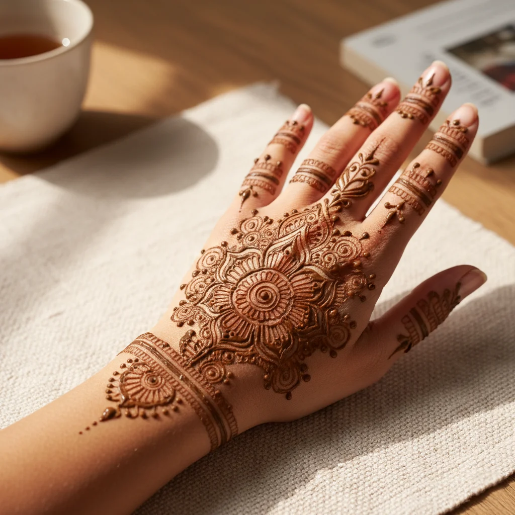 Henna Back Hand Mehndi Design