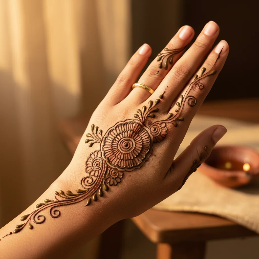 Henna Simple Mehndi Design Back Hand