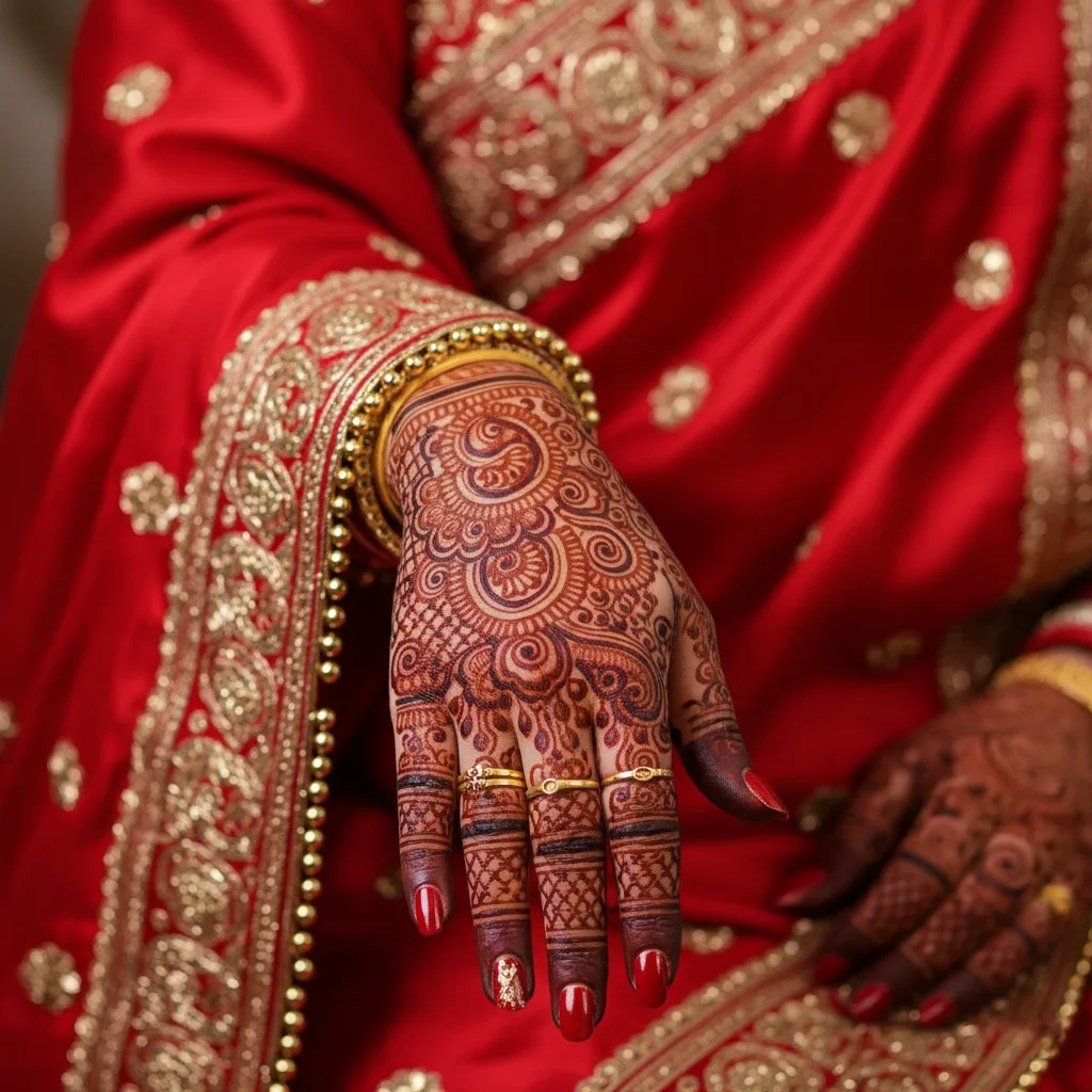 Indian Bridal Back Hand Mehndi Design