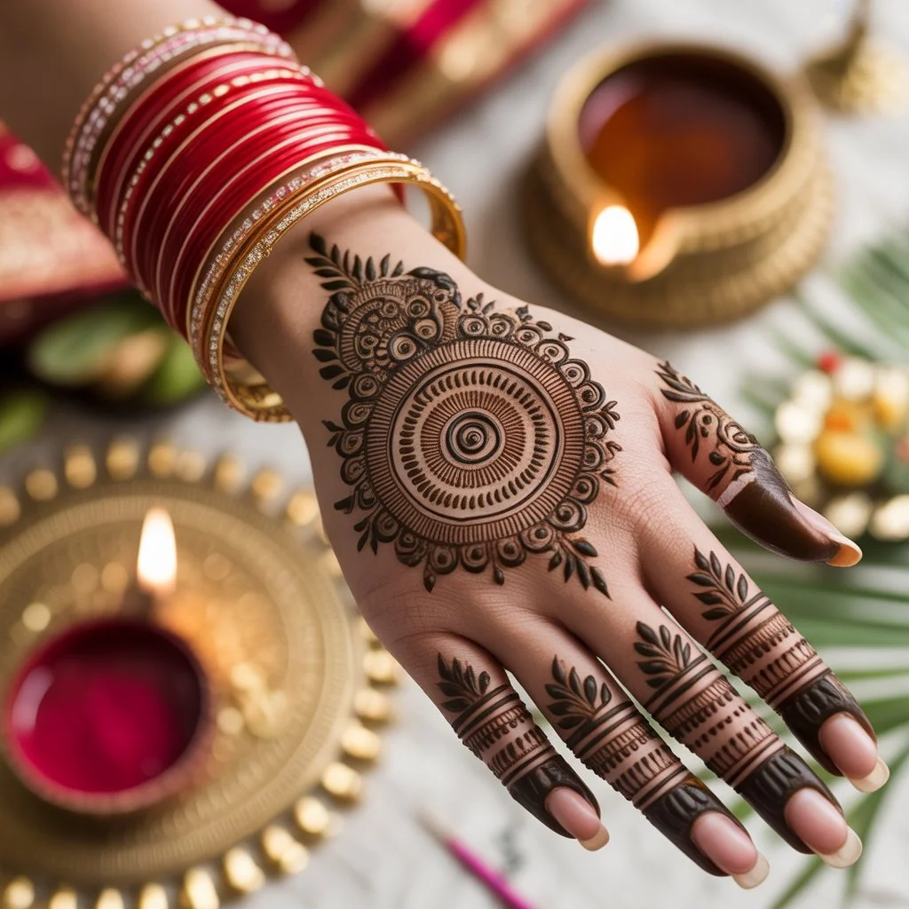 Karwa Chauth Mehndi Design Back Hand