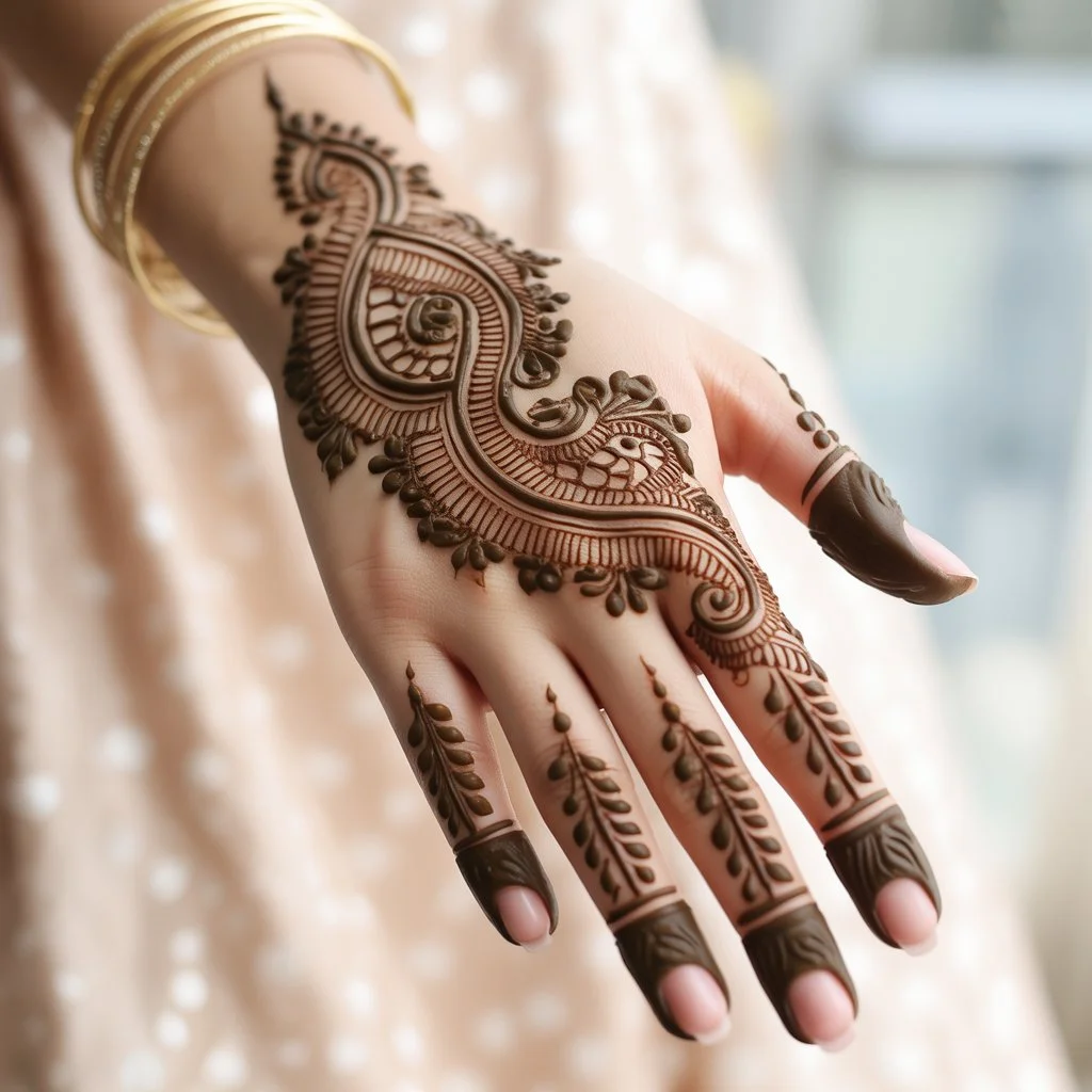 Khafif Mehndi Design Back Hand