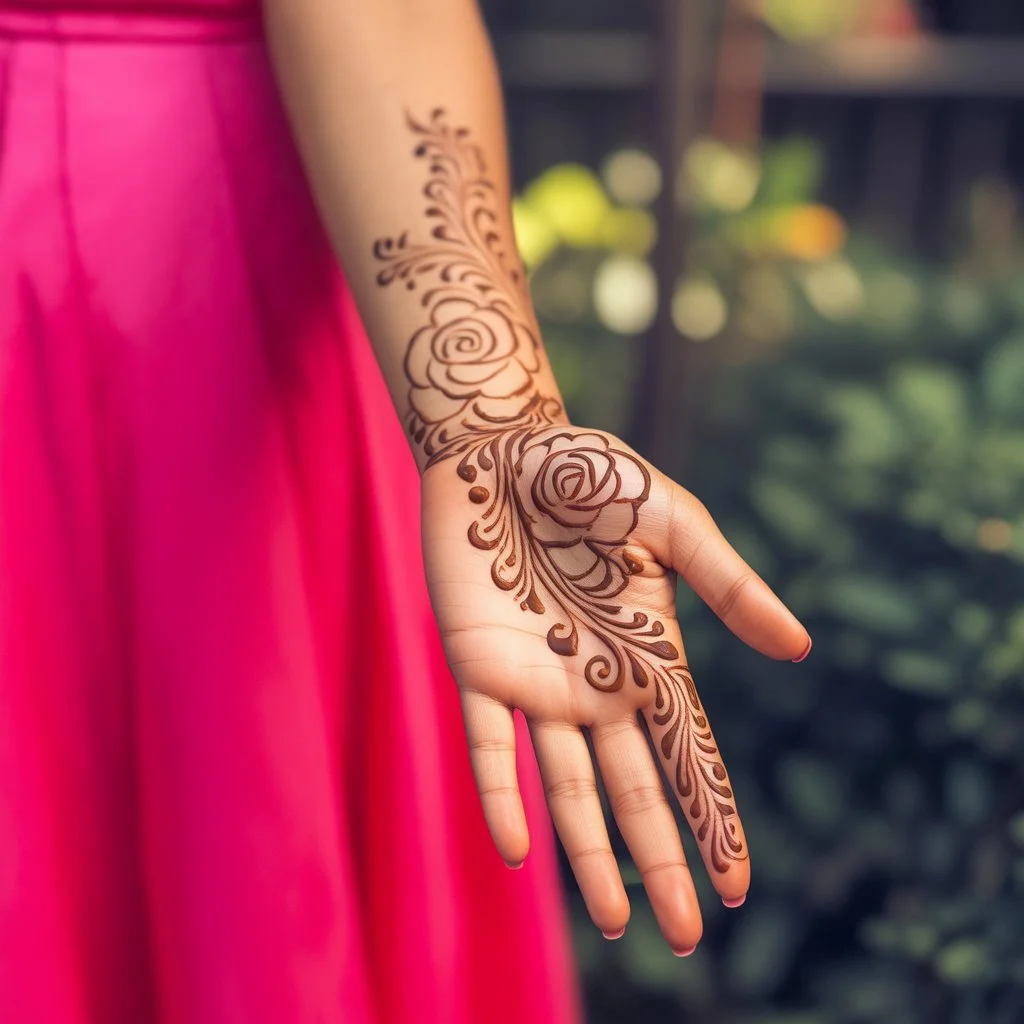 Khafif Mehndi Design Front Hand