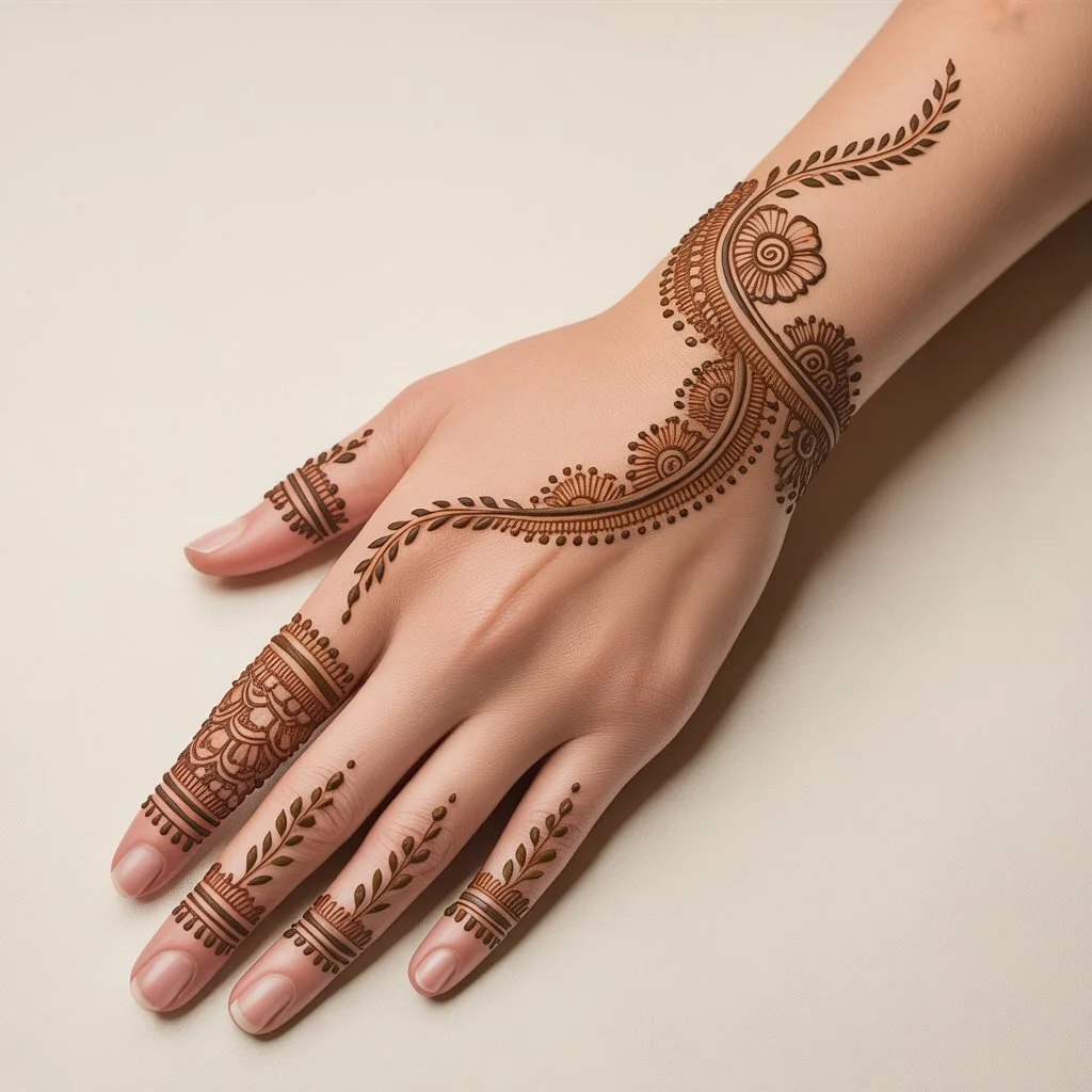 Left Back Hand Mehndi Design