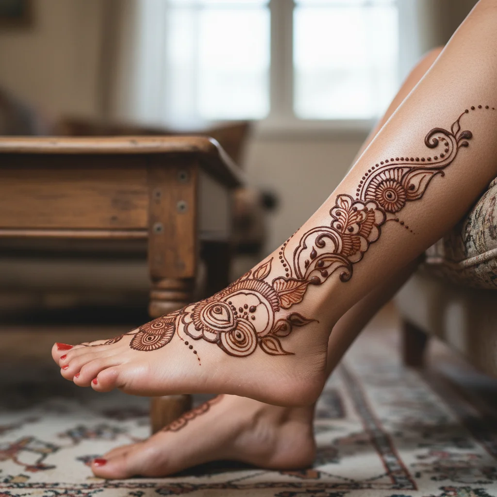 Leg Mehndi Design Simple Arabic