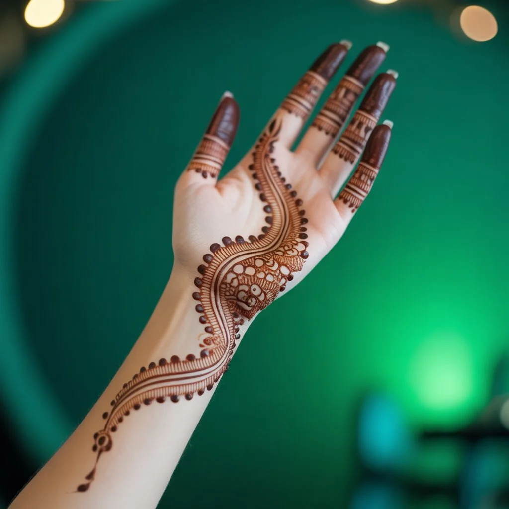 Lotus Mehndi Design Front Hand