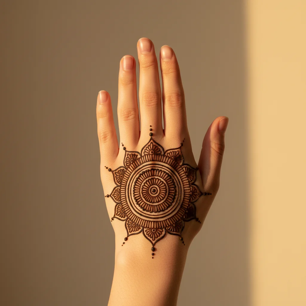 Mandala Back Hand Mehndi Design
