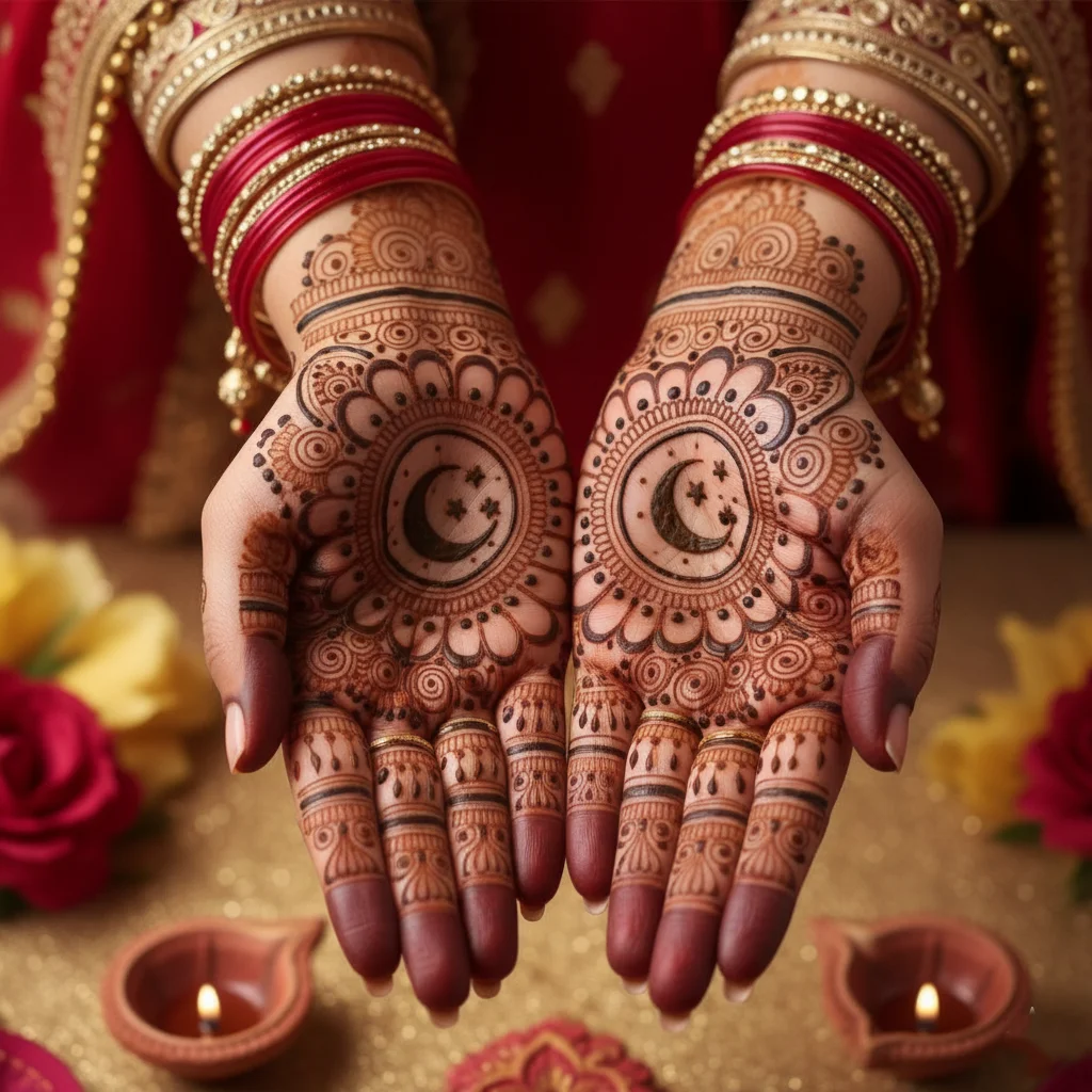 Mehndi Design Karva Chauth Simple Front Hand