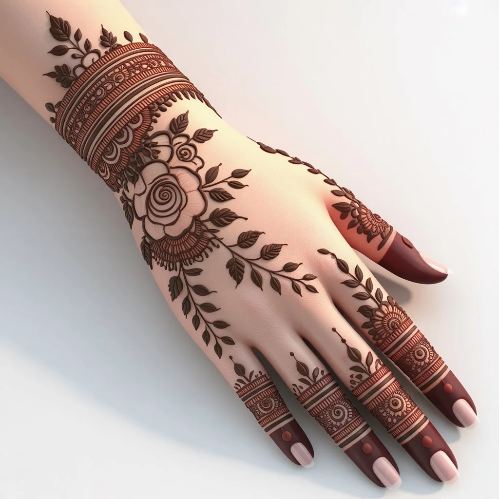 Minimal Back Hand Mehndi Design