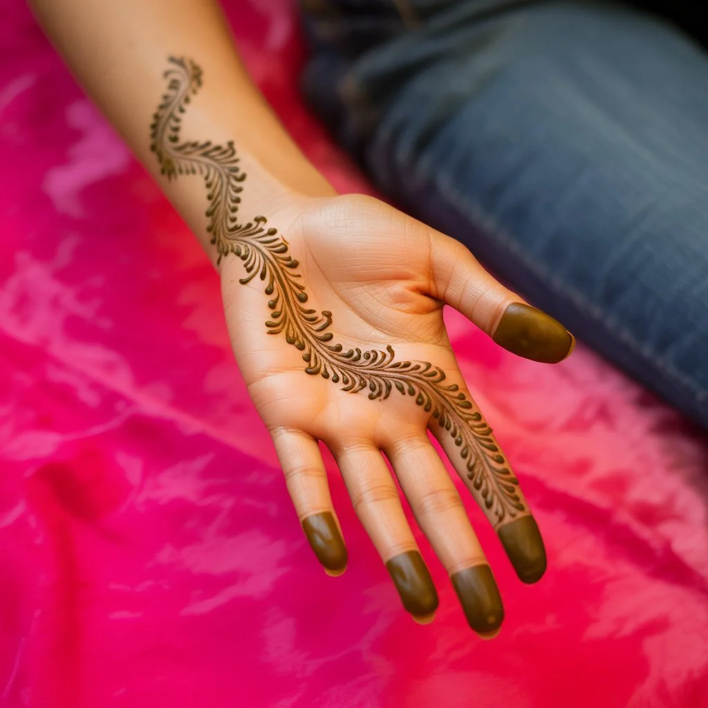 Minimal Mehndi Design Front Hand