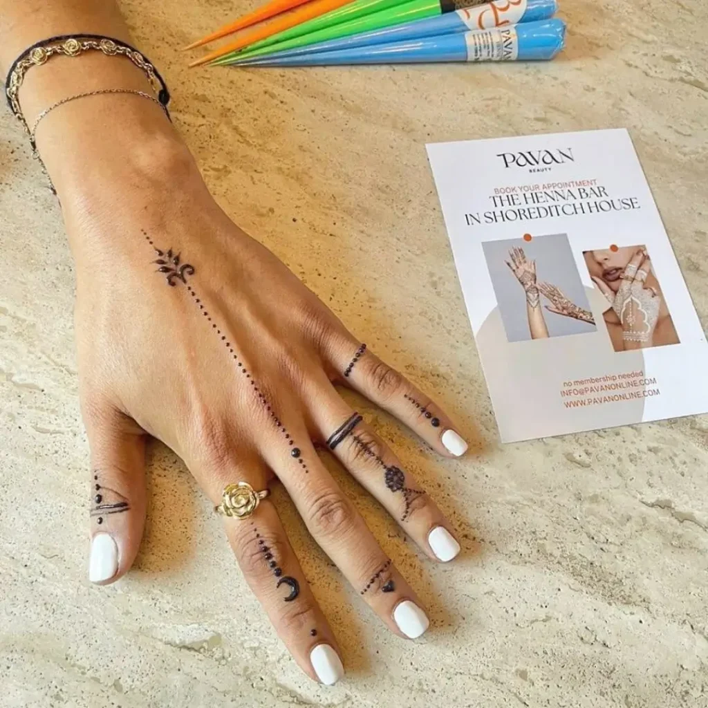 Minimal Rings and Dots Henna Design