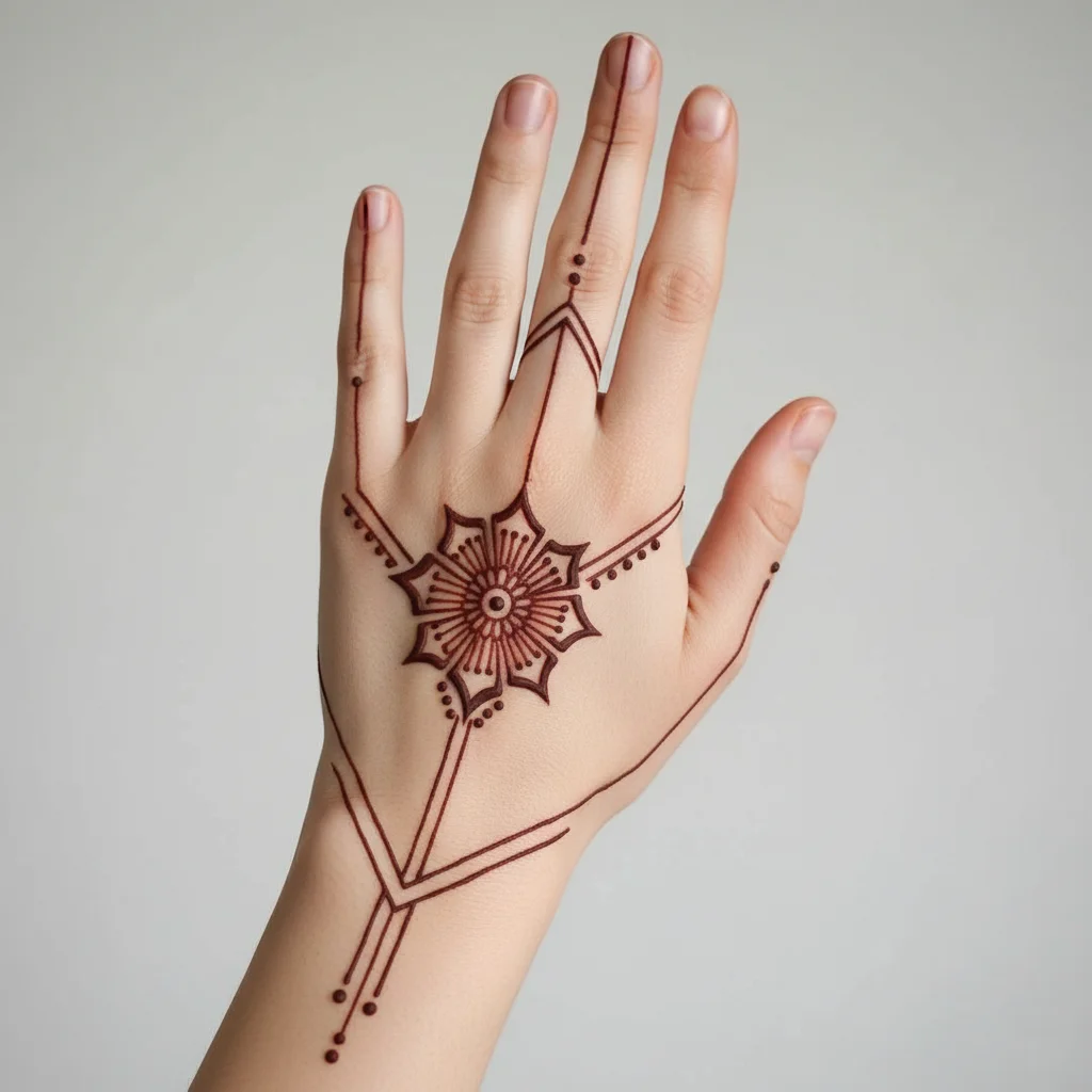 Minimal Tattoo-Style Mehndi Design