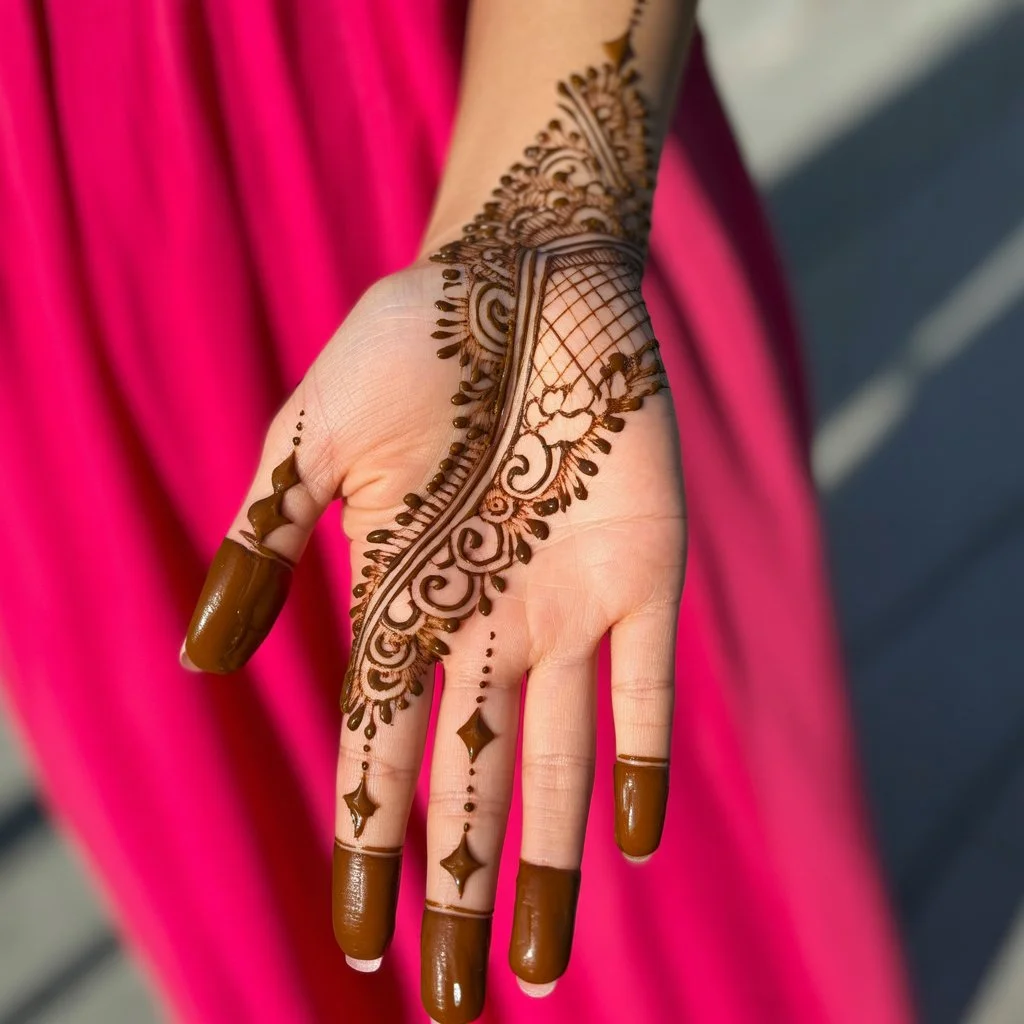 Modern Front Hand Mehndi Design