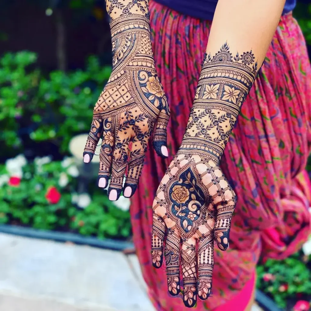Negative Space Roses Henna Design