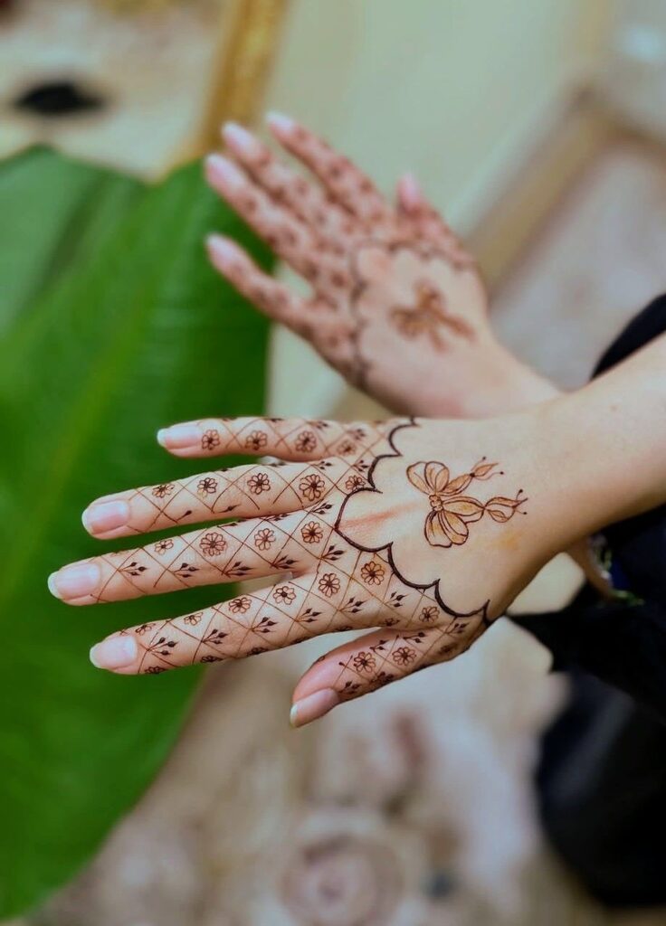 Our Love for Bows Never Ends Arabic Mehendi Design