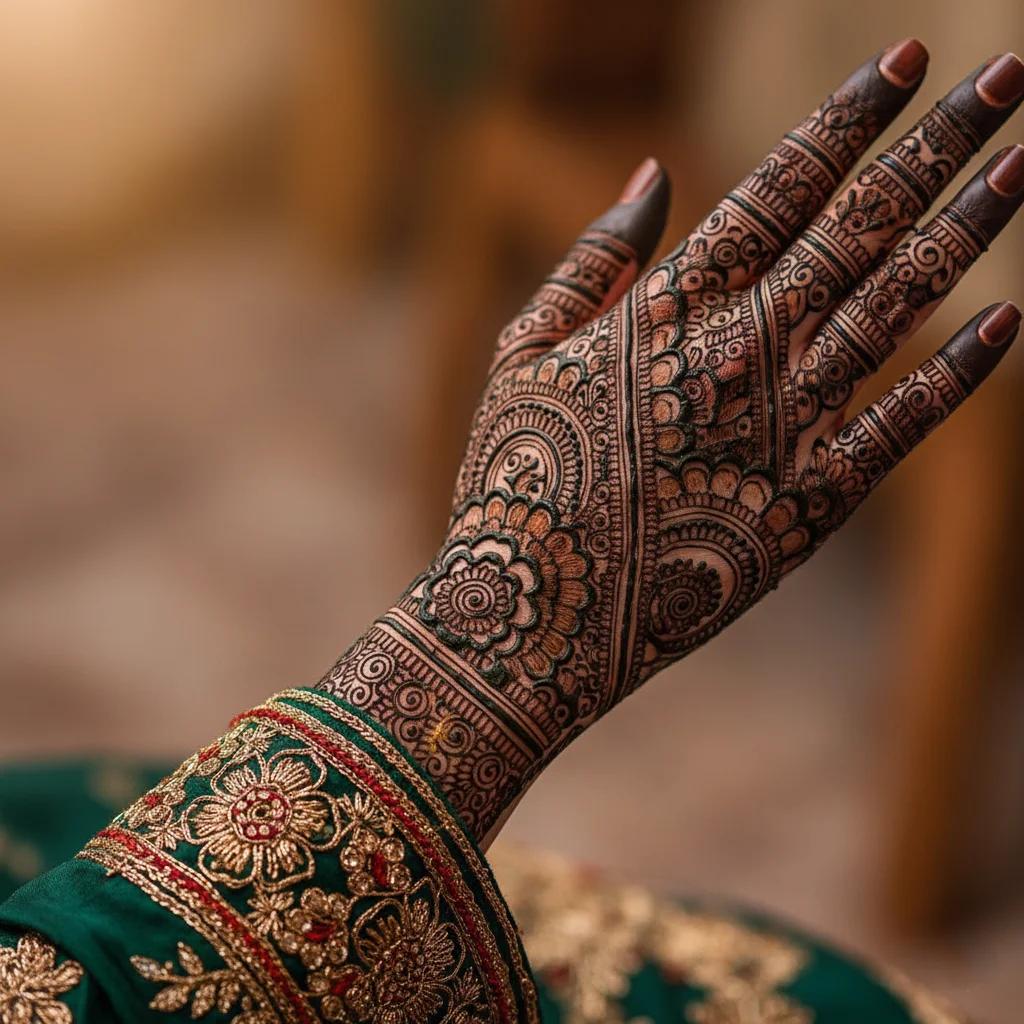 Pakistani Traditional Back Hand Mehndi Design