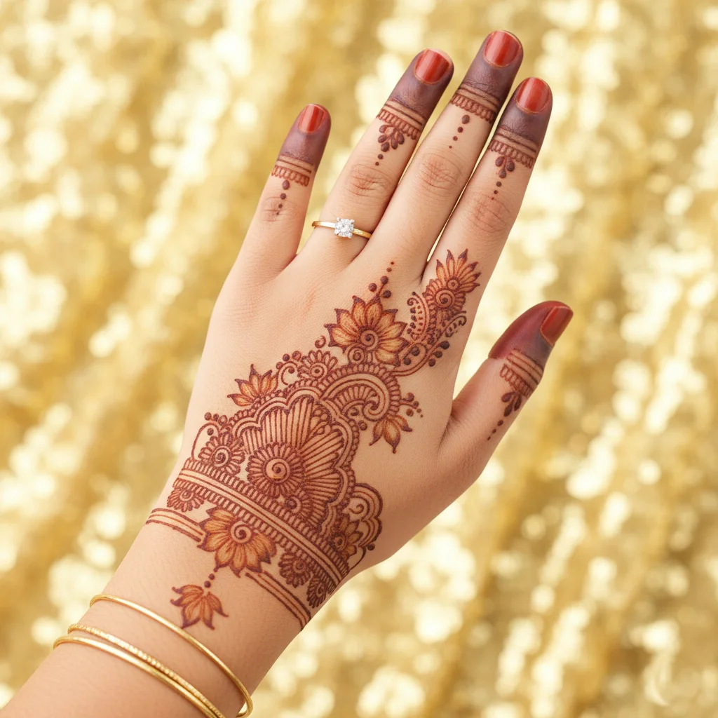 60+ Royal Front Hand Mehndi Designs | Instagram Finger, & More 19 Royal Back Hand Mehndi Design For Girl